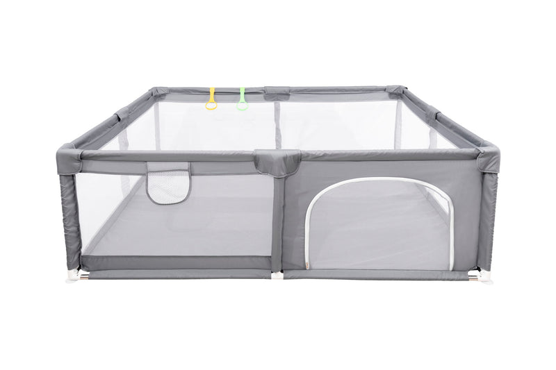 Fabric Baby Playpen, Baby Fence Play Area With Anti Slip Base - Gray