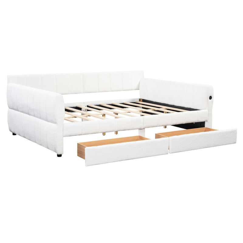 Upholstered Platform Bed With USB Charging