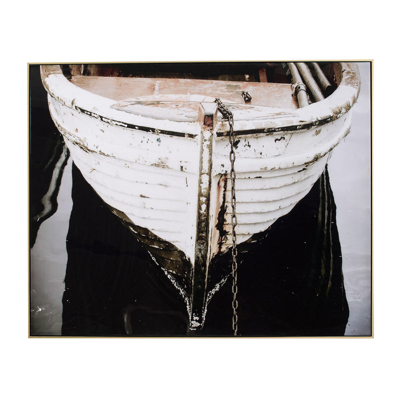 Large And Rectangular Wall Art With Frame, Wall Decor For Living Room - White / Blue