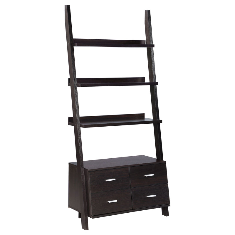 Blackburn - 3 Piece Ladder Bookshelf Set With Modular Design - Cappuccino