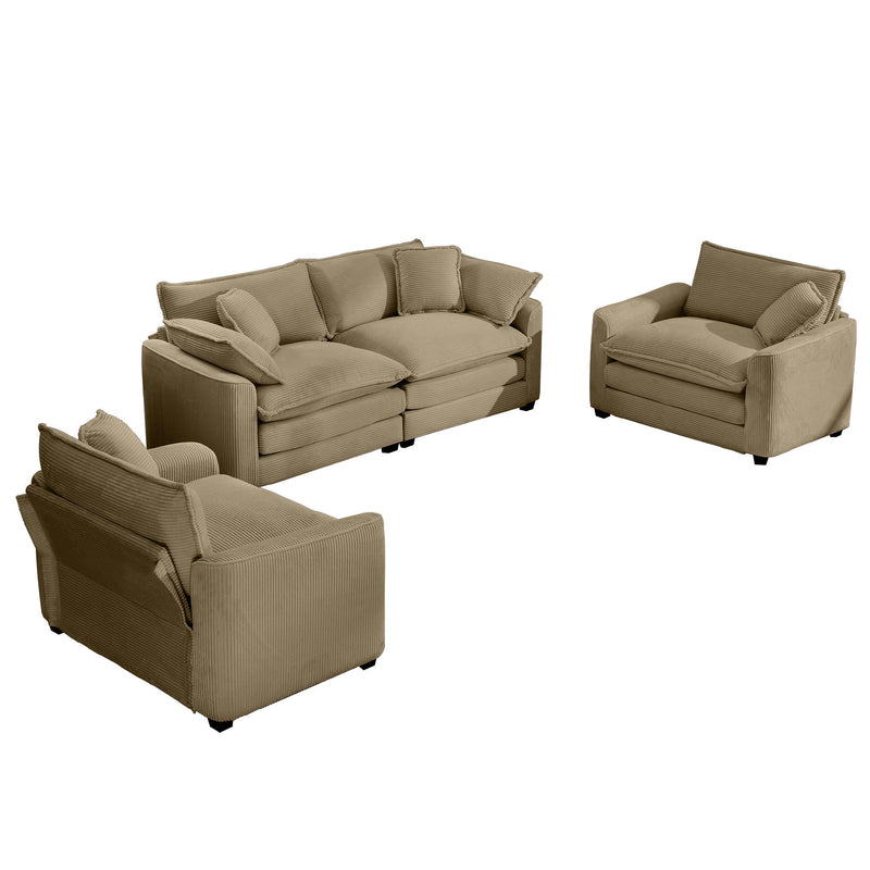 Elegant Oversized Sectional Sofa Set With Deep Seats And Flexible Layout