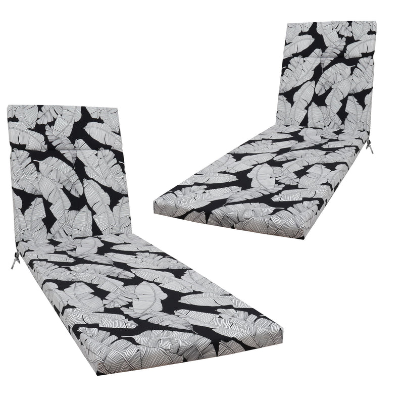 2 Piece Chaise Lounge Chair Cushion Set With Ties