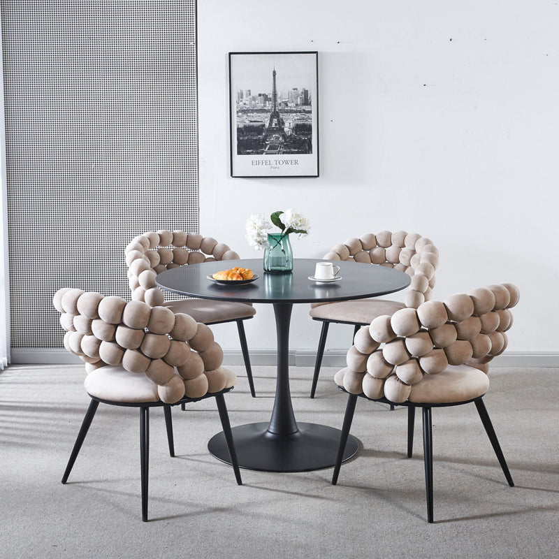 Modern Chair With Tube Legs, Soft Cushions And Comfortable Backrest