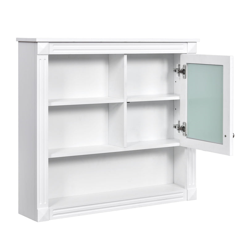 Wall-Mounted Bathroom Cabinet With Mirror And Adjustable Shelves