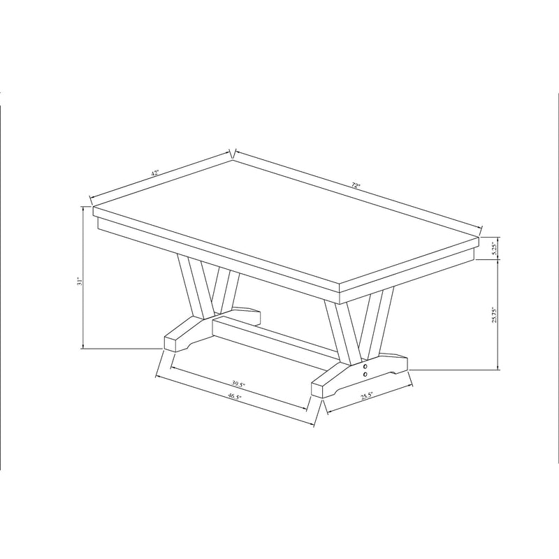 Panda - Dining Table And Trestle Base - Black