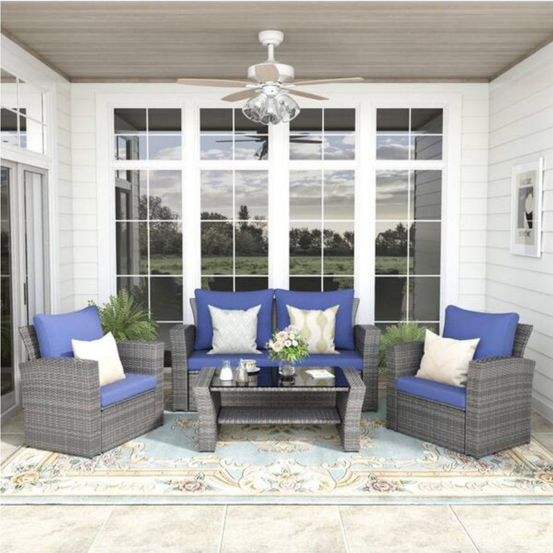 Modern Patio Set With Table And Cushions
