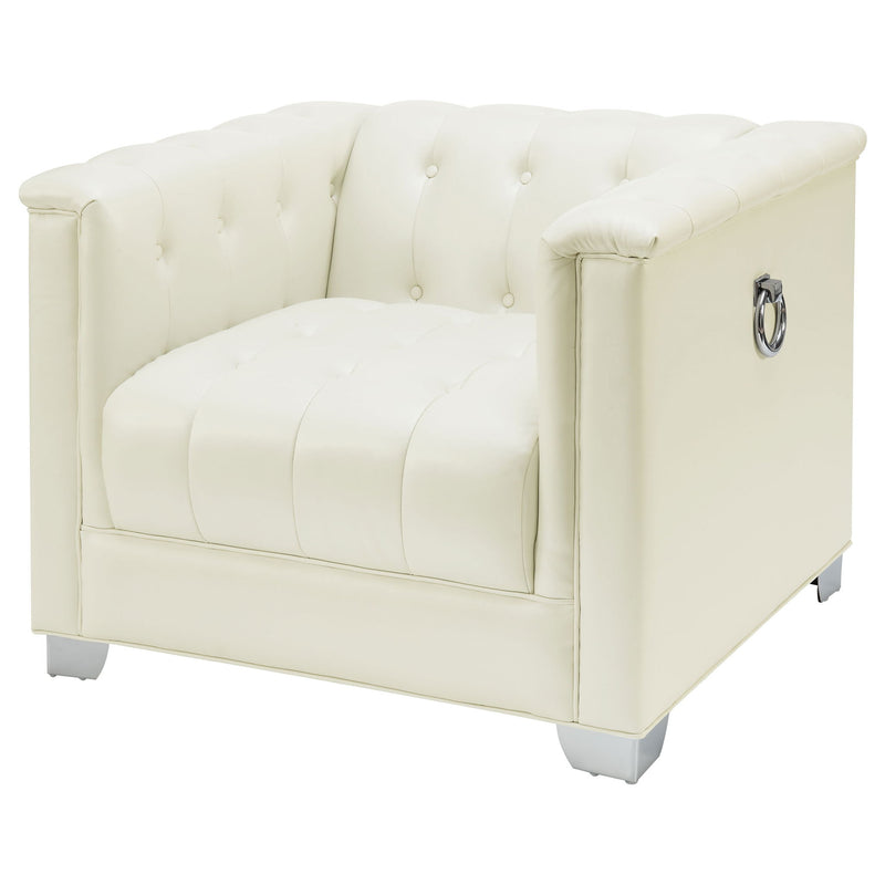 Earline - Upholstered Track Arm Accent Chair - White