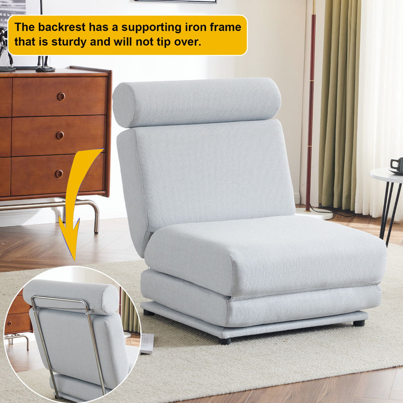 Foldable Single Chair Sofa Bed With Pillow, Easy To Store, Breathable And Wearable