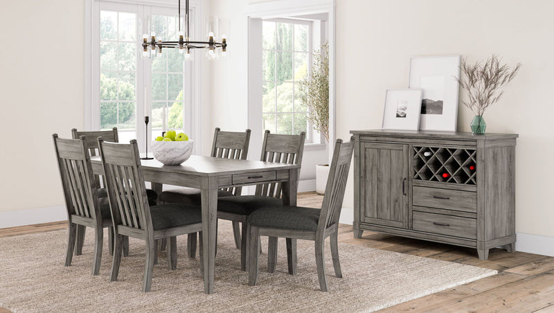 Rustic Dining Table 2 Storage Drawers And Leaf - Gray