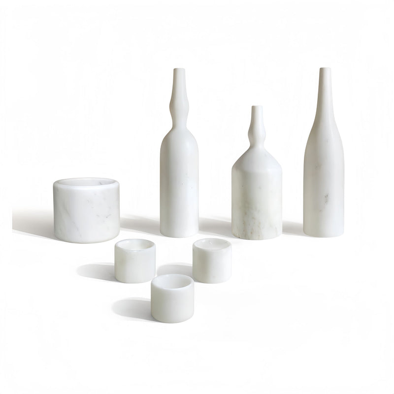 7 Pieces Luxury Natural Marble Living Room Accessories Set