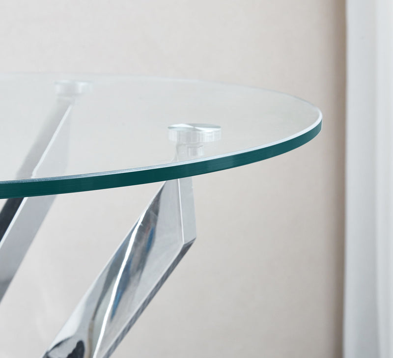 Modern Round Tempered Glass Table With Legs