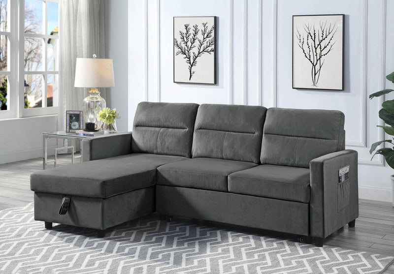 Ivy - Reversible Sleeper Sectional Sofa With Storage Chaise And Side Pocket