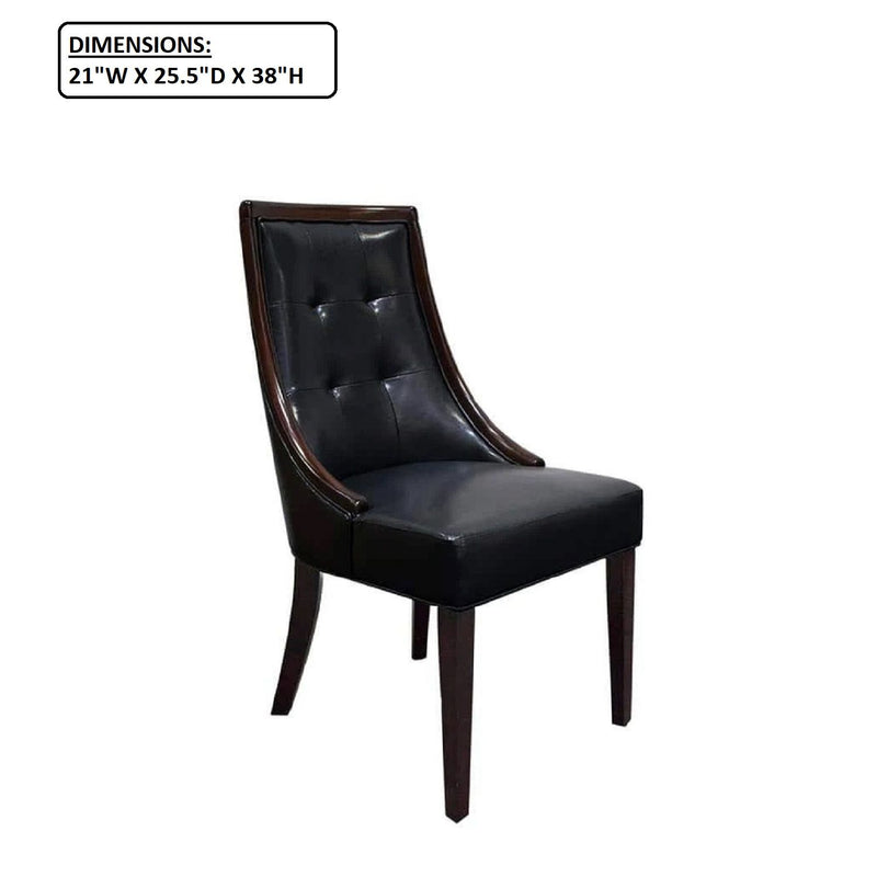 Clair - Tufted Dining Room Side Chair (Set of 2) - Dark Coffee / Black