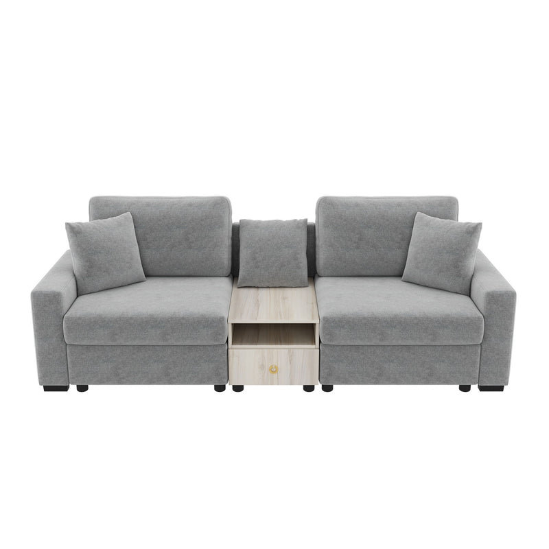 Modular Sofa Couch With Storage Armrest And Center Console