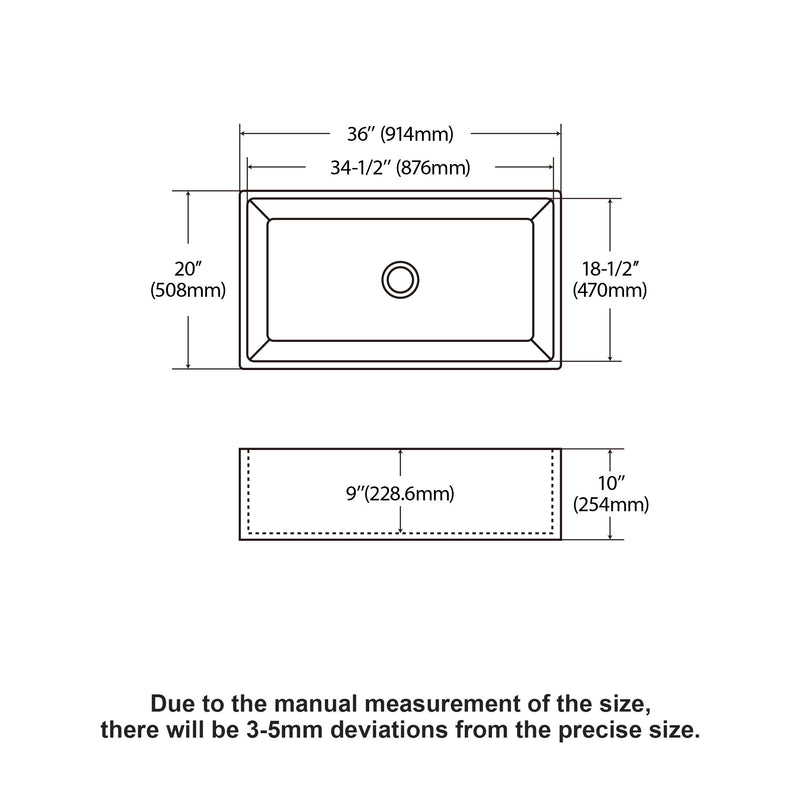 Farmhouse Sink, Apron-Front Porcelain Ceramic Single Bowl