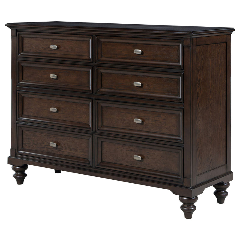 Berwick - 8 Drawer Dresser Cabinet With Felt Lined Drawers - Dark Oak