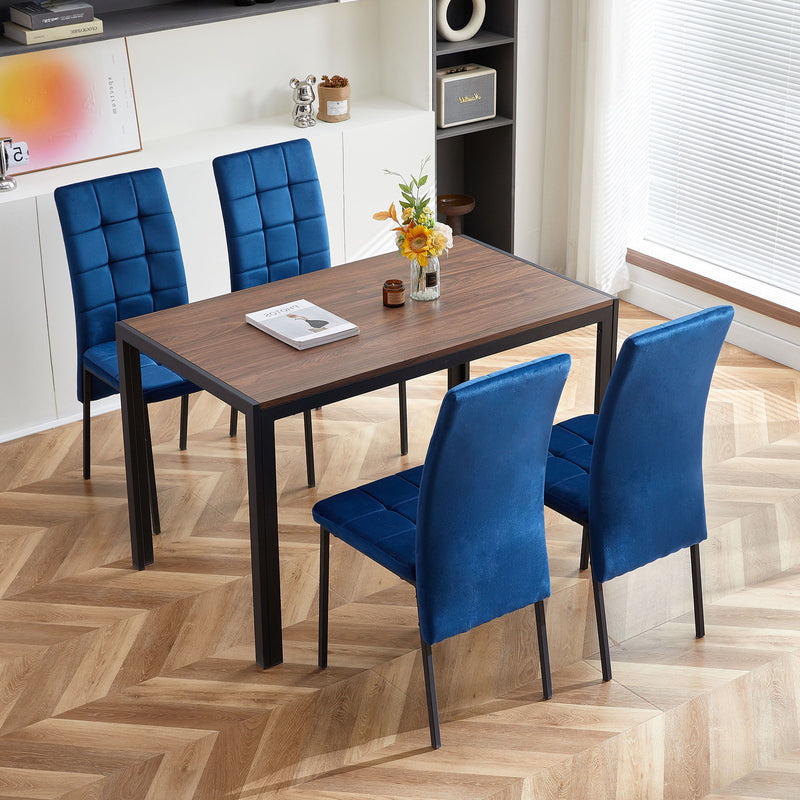 High Back Nordic Dining Chair Modern Fabric Chair With Legs (Set of 2)