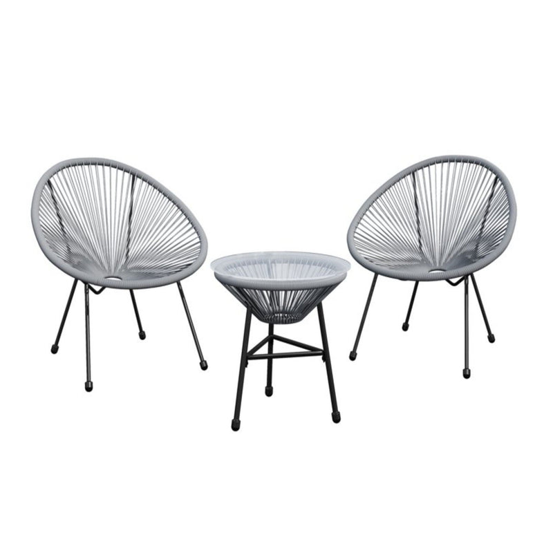 Acapulco Style 3 Piece Patio Bistro Set With Chairs