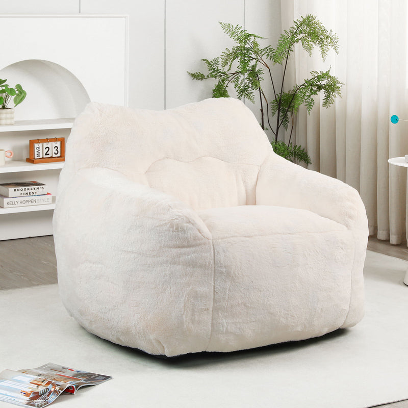 Beanbag Sofa Chair With Armrests Stuffed High Density Foam