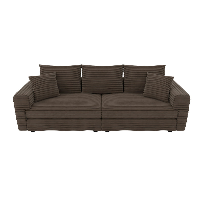 4 Seat Sofa, Modern Comfy Upholstered Sofa Cloud Couch, Deep Seat Couches With Soft Pillows