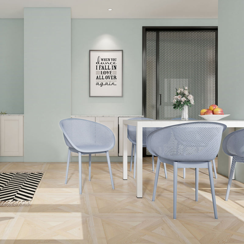 2 Piece Durable Single Chair With Hollow Out Design