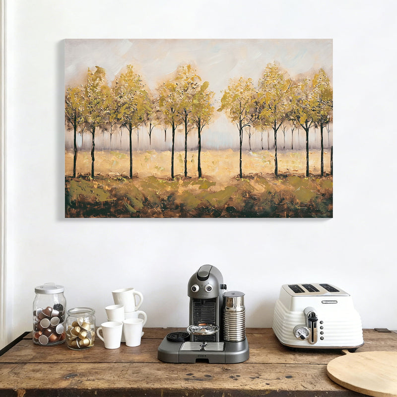 Wall Art Decor Canvas Print Autumn Embellishments Plant Forest Abstract Tree - Tan Leaves