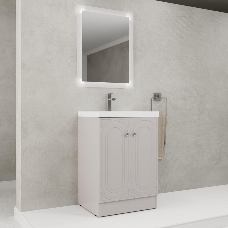Contemporary Freestanding Bathroom Vanity With Resin Sink & Soft-Close Cabinet Doors