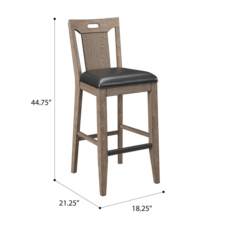 Slat Back Bar Stools (Set of 2) - Brown