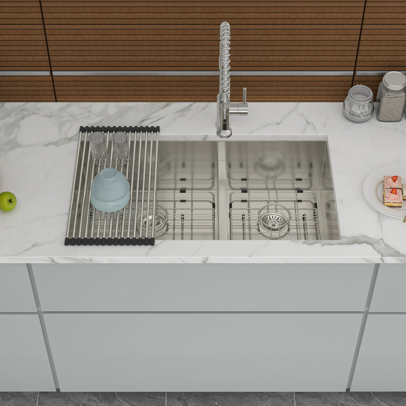 Modern Double Bowl Undermount Sink Design With 10" Deep Basins