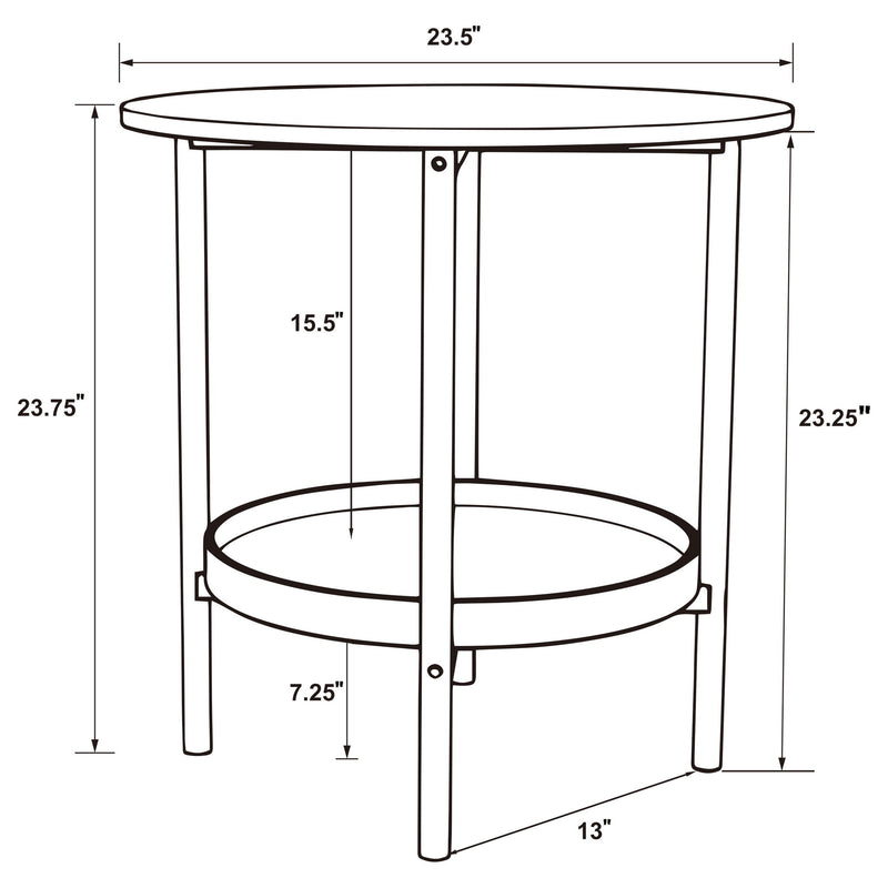 Kavita - Round Top Side End Table - Brown