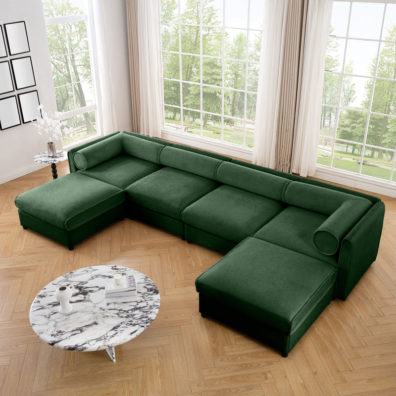 Contemporary Elegant Sofa With Storage And Ottoman