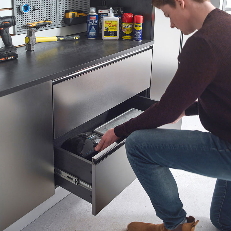 Nova Series - Garage Cabinet Set B With Soft Closing Mechanism - Metallic Gray