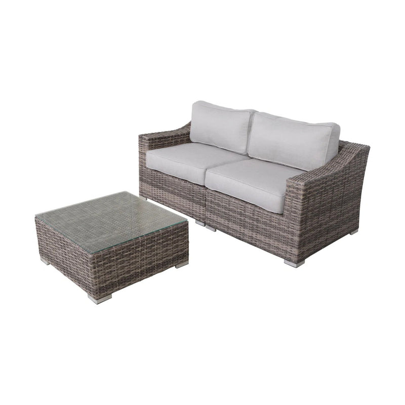 Outdoor Wicker Conversation Set With Cushions, All Weather