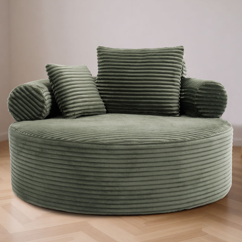 Round Sofa Bed With 3 Pillows For Living Room