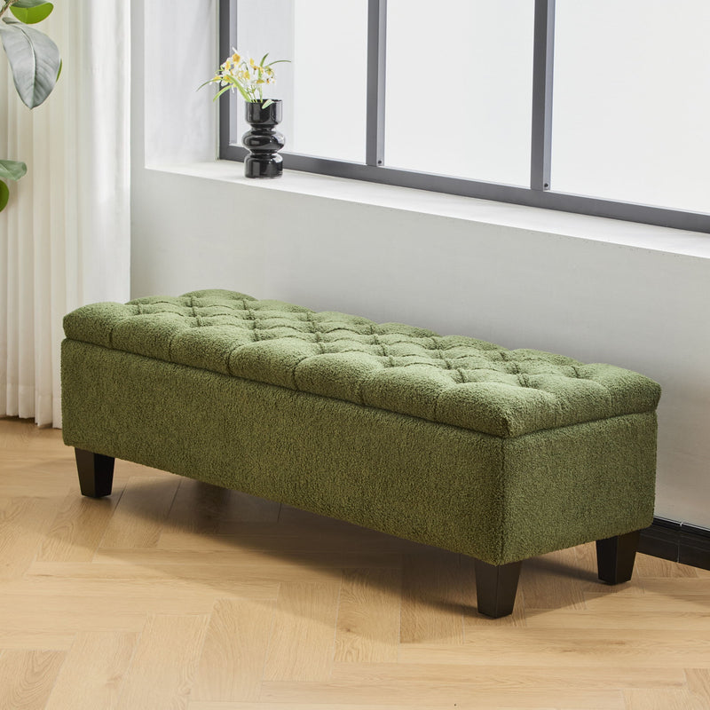 Ottoman Bench & Storage - Green
