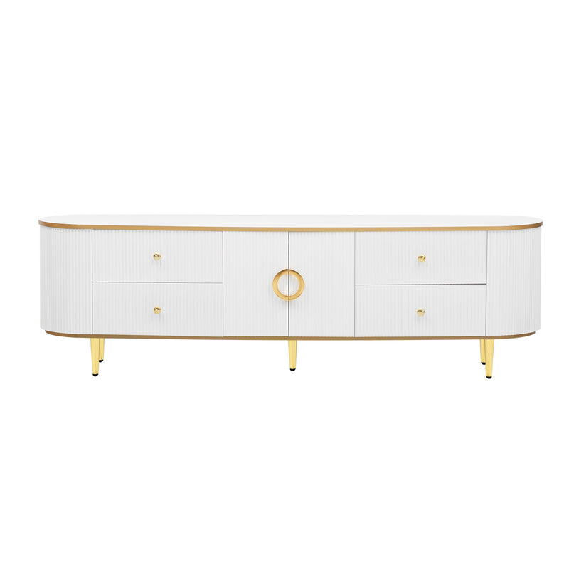 Modern TV Stand With 4 Drawers And 1 Cabinet