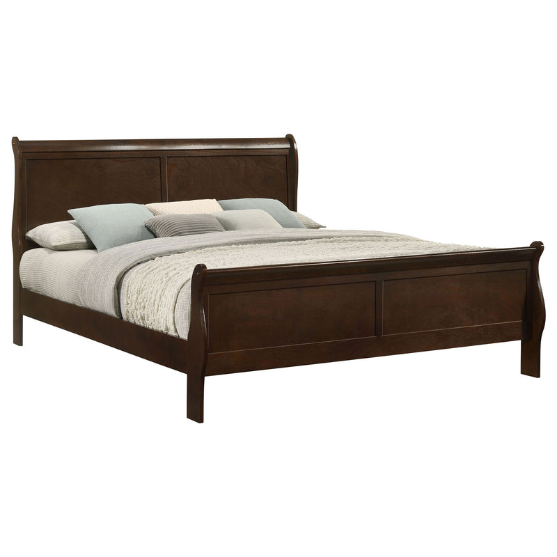 Graffenstaden - Eastern King Sleigh Bed With Curved Headboard And Footboard - Cappuccino