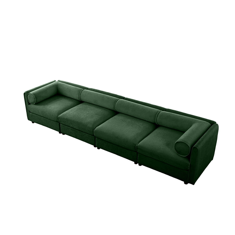 Stylish Sofa With Storage Seat And Cylindrical Backrest