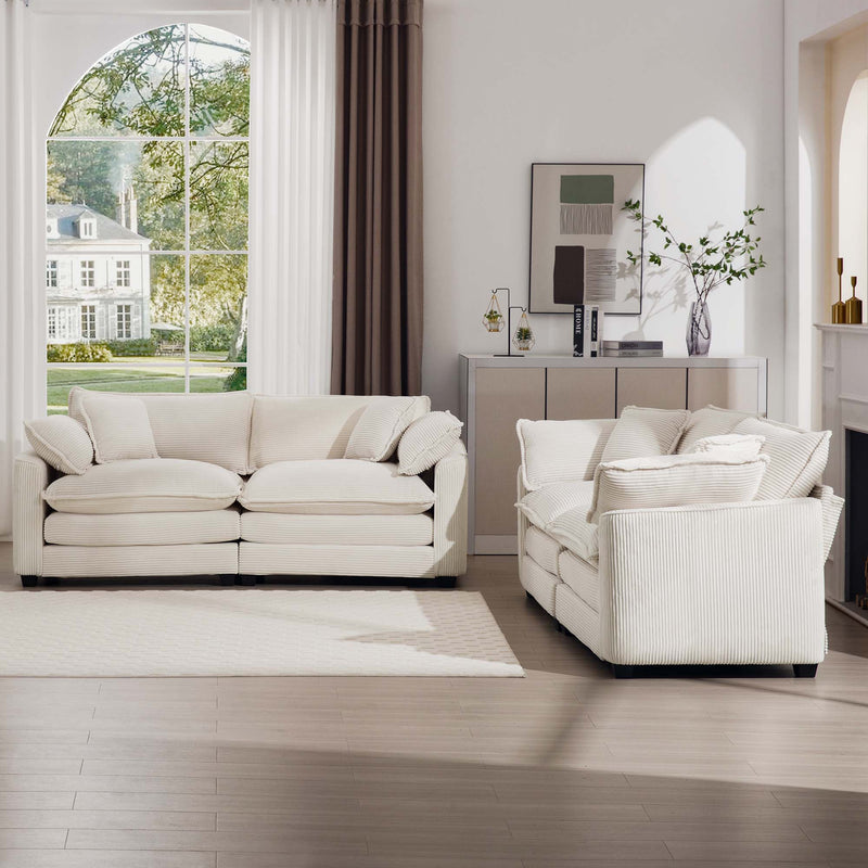 Elegant Oversized Sectional Sofa Set With Deep Seats And Flexible Layout