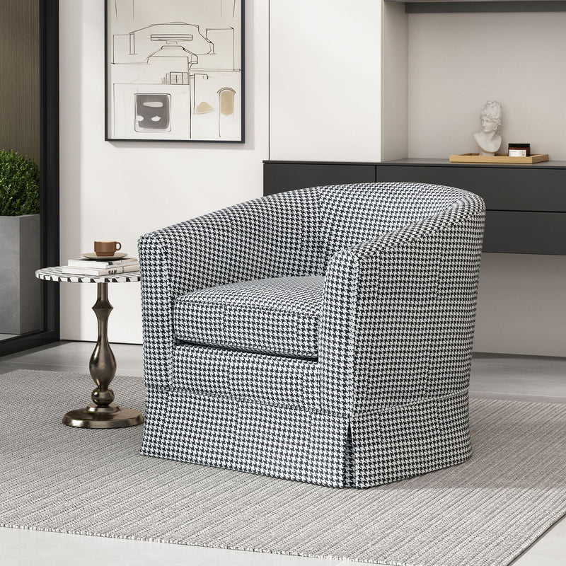 Zeniqua - Upholstered Swivel Chair With Loose Cover