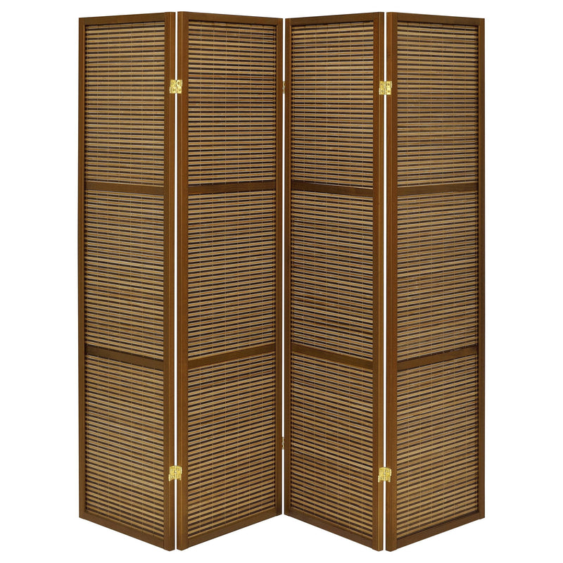 Kenabi - 4 Panel Room Divider Folding Screen - Walnut