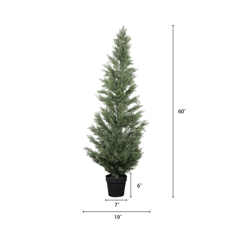 Realistic Artificial Cypress Tree, UV Resistant Indoor / Outdoor Topiary Plant For Decoration - Green Leaves
