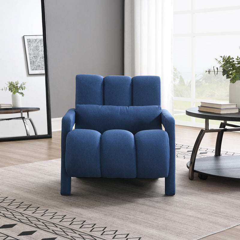 Modern Upholstered Accent Chair, Comfortable Fabric With A Pillow For Living Room