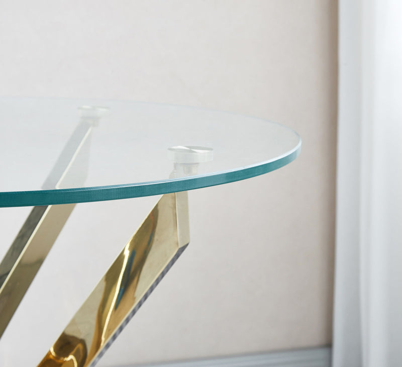 Modern Round Tempered Glass Table With Legs