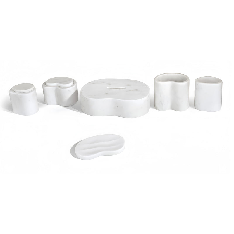 Elegant Natural Marble Bathroom Accessories Set