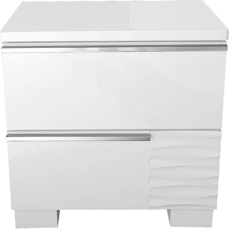2 Drawer Nightstand, Bedside Table - White