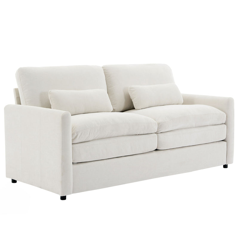 Cozy Upholstered Cushion Loveseat Sofa For Living Room