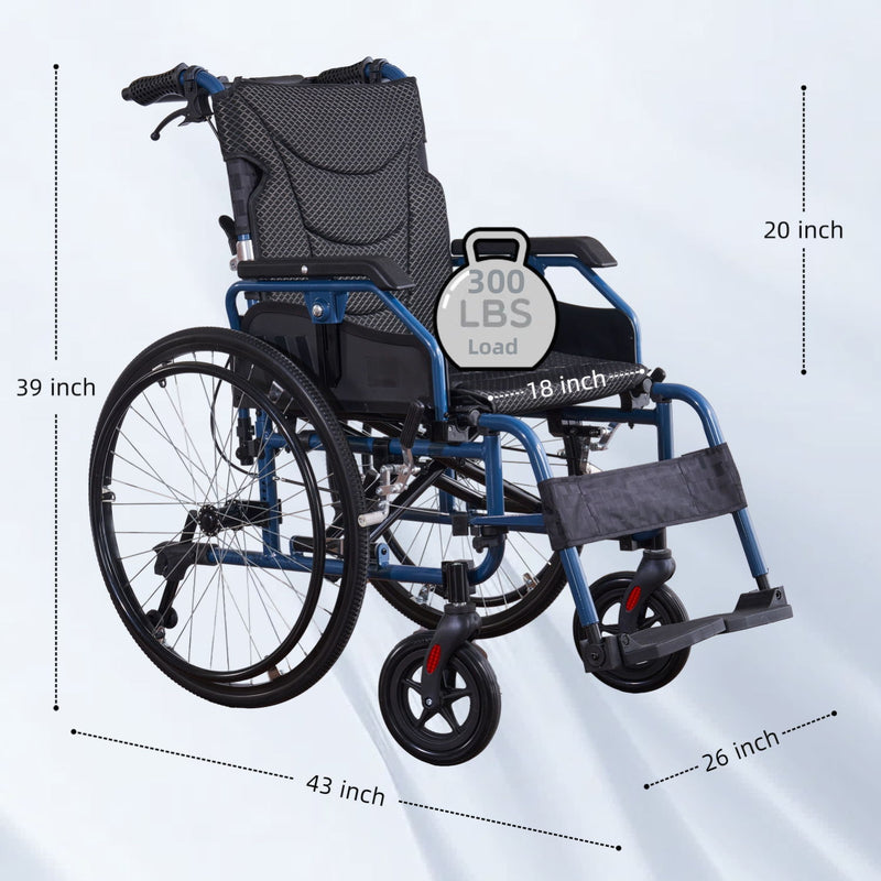 Premium Foldable Transport Wheelchair For Adults