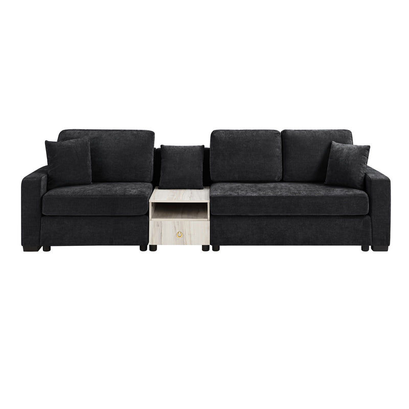 Modular Sofa Couch With Storage Armrest And Center Console