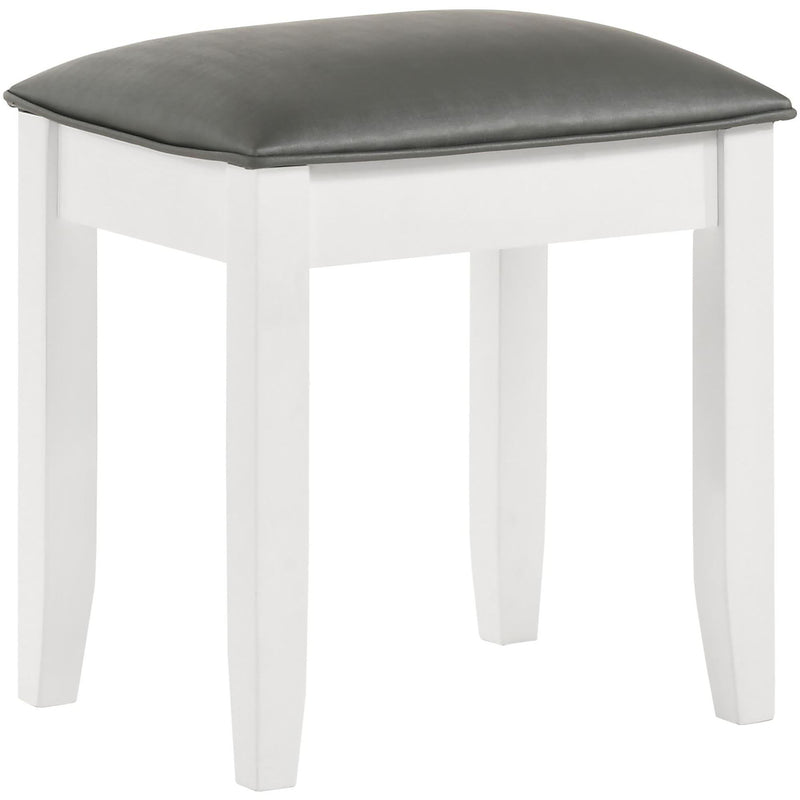 Vanity Stool With Padded Seat - White